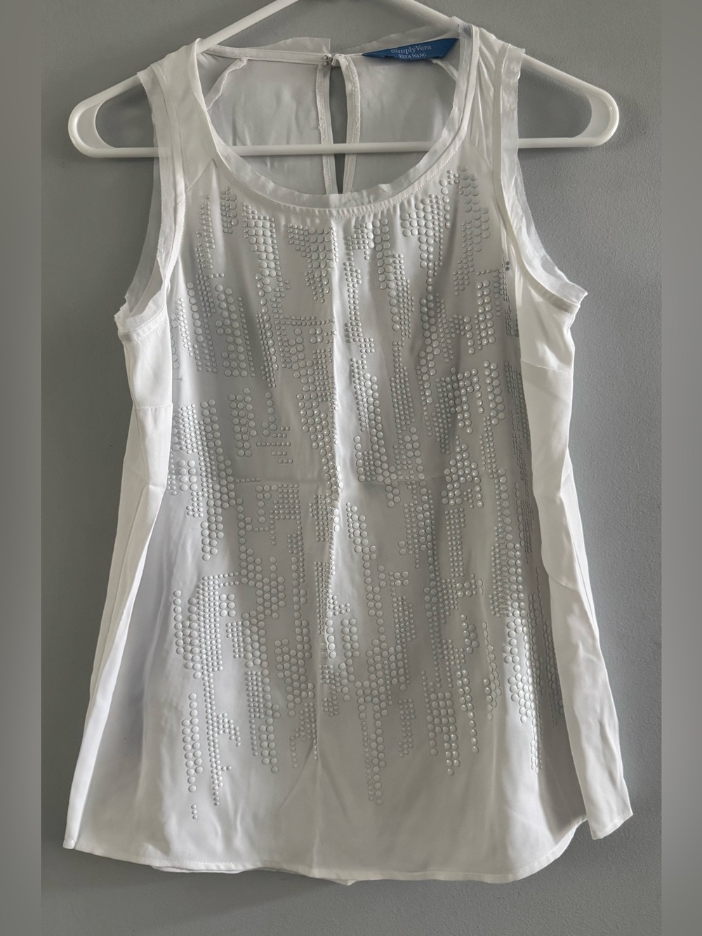 Simply Vera Vera Wang White Sleeveless Textured Blouse XS